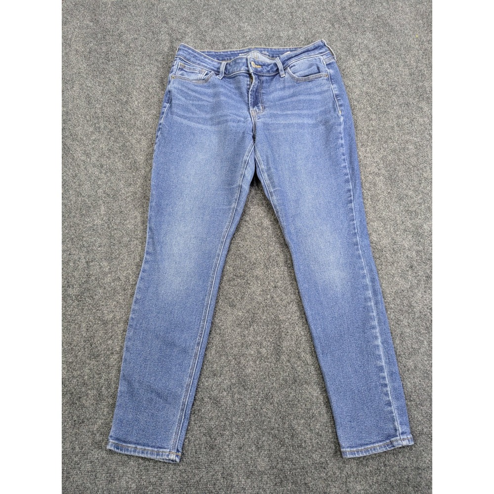Old Navy Rockstar Super Skinny Jeans Women 12 Blue Mid Rise Stretch Denim